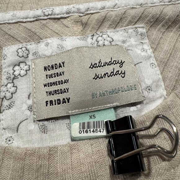 Saturday Sunday Dress Minimalist Coastal Cottage Drop Waist Sleeveless Tan XS - Picture 2 of 6